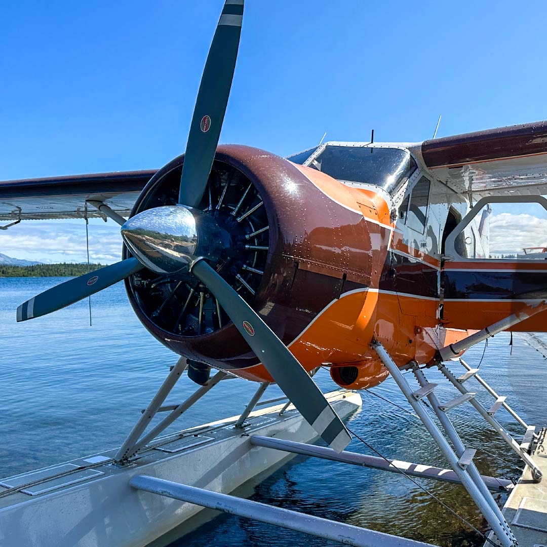 Float plane on the water at Lake Iliamna