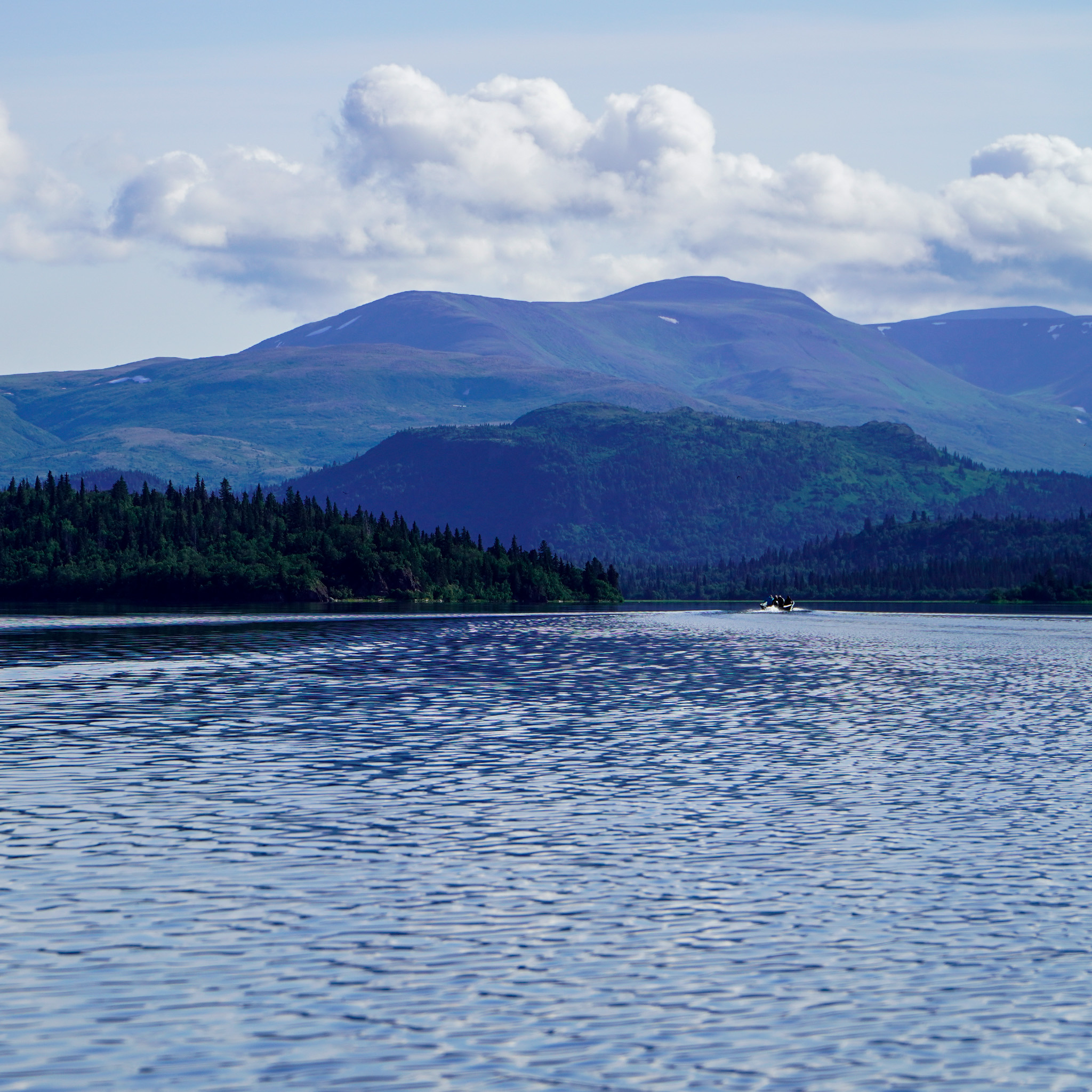 Mountains rising above Lake Iliamna, Alaska